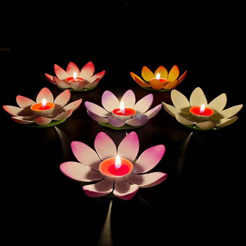 许愿莲花灯蜡烛荷花灯水灯中元节中秋节祈福灯12cm至28cm工厂现货