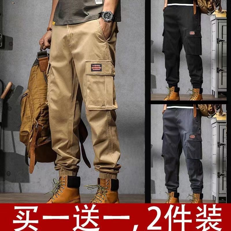 春夏新款美式工装裤男士口袋宽松型加绒耐脏工作服耐磨潮流子