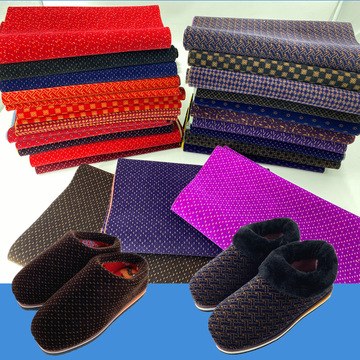 二层复合花色灯芯绒面料布手工做拖鞋棉鞋单布鞋面鞋帮邦植绒布料