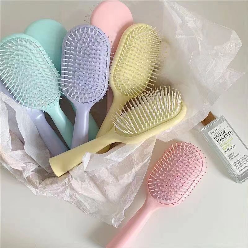 factory direct sales creamy macaron massage comb air cushion comb korean ins good-looking fluffy hairdressing comb