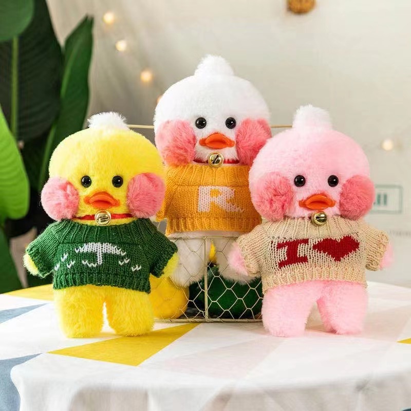 Boutique Sweater Leather Mouth Duck Prize Claw Doll Large Wholesale Cute Duck Plush Toy Gifts for Children and Girls