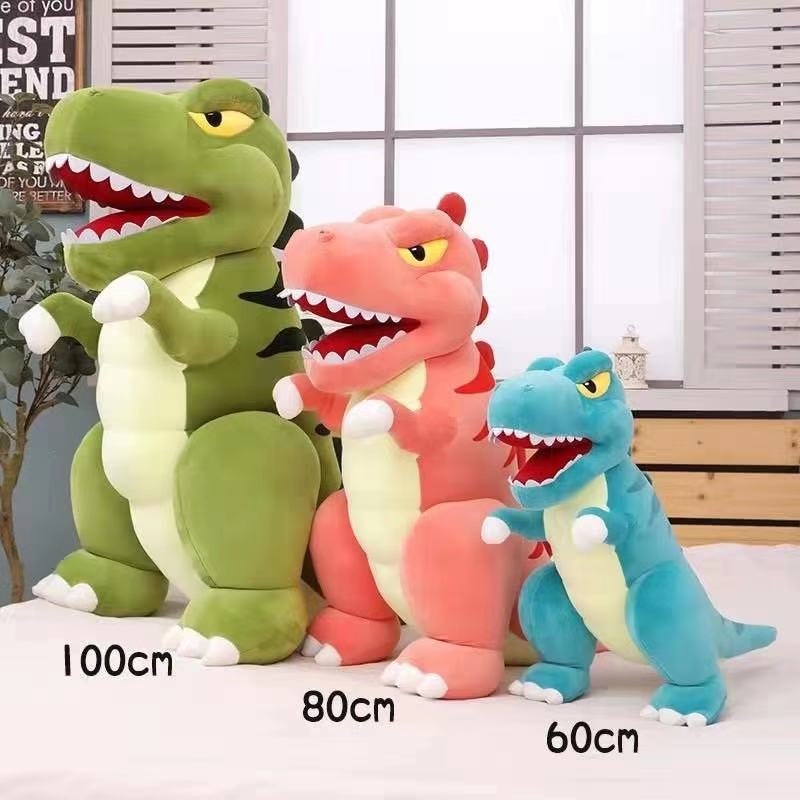Green Tyrannosaurus Doll Plush Toys Doll Bed Sleeping Soft Pillow Children Birthday Gift for Girls