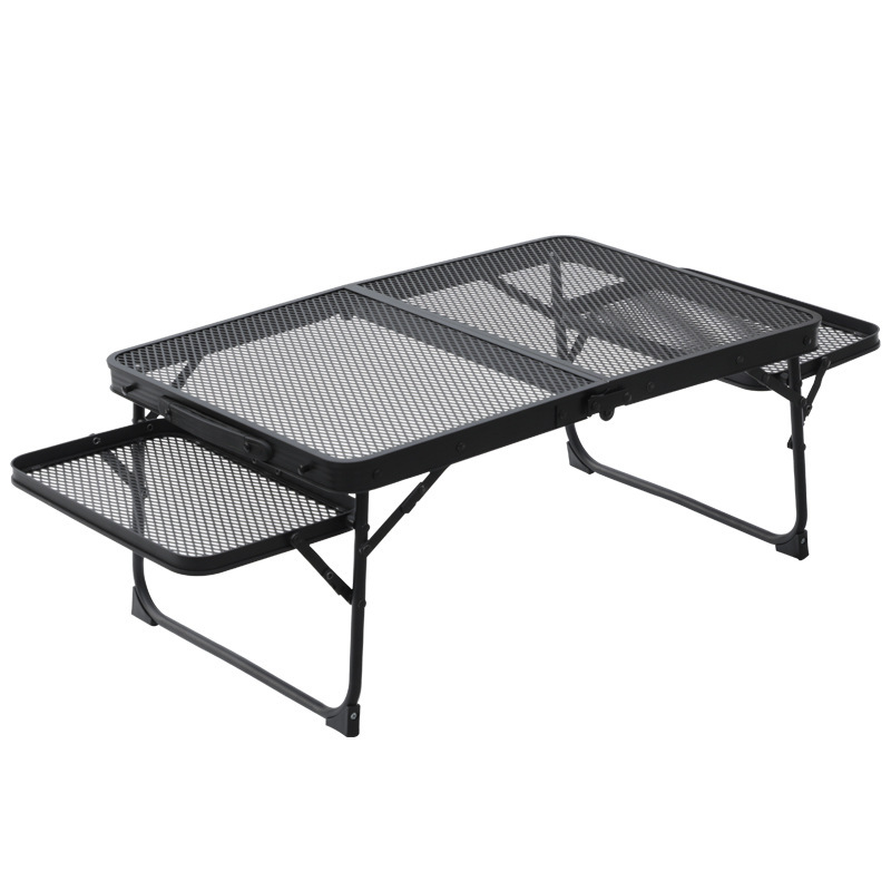 Aluminum Alloy Mesh Camping Folding Table Portable Outdoor Folding Table Folding Table Double-Layer Barbecue Table Cross-Border Foreign Trade Exclusive