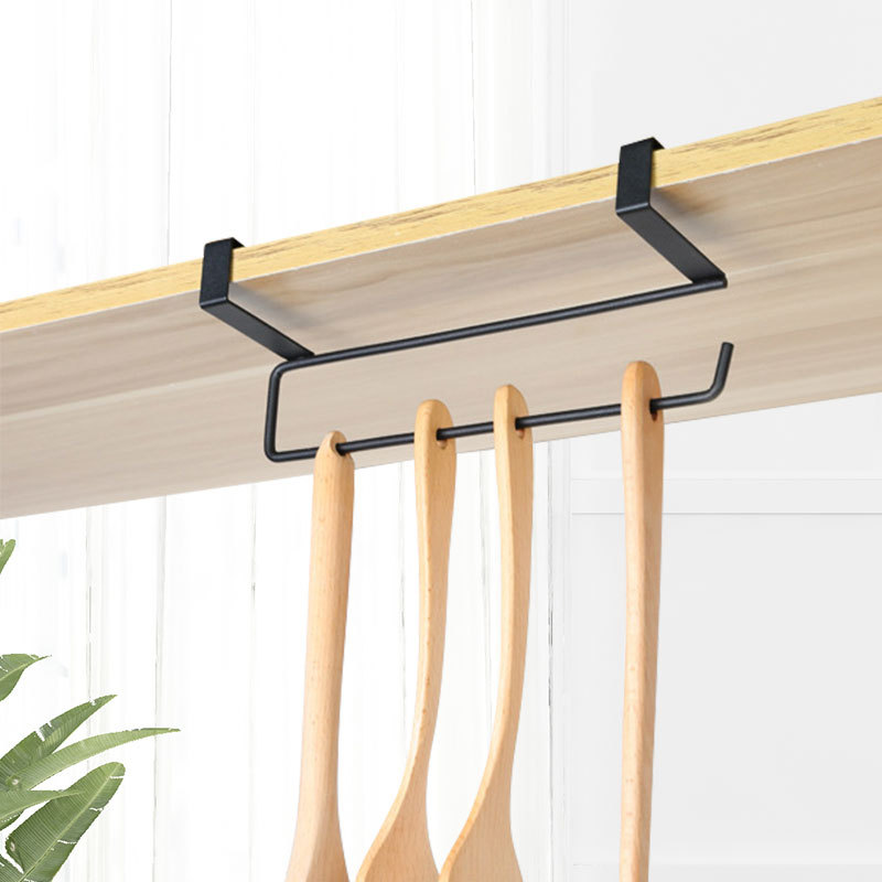 Iron Kitchen Paper Holder Cabinet Storage Hanger Desktop Sundries Rack Metal Wardrobe Finishing Wall Hanging Tissue Holder