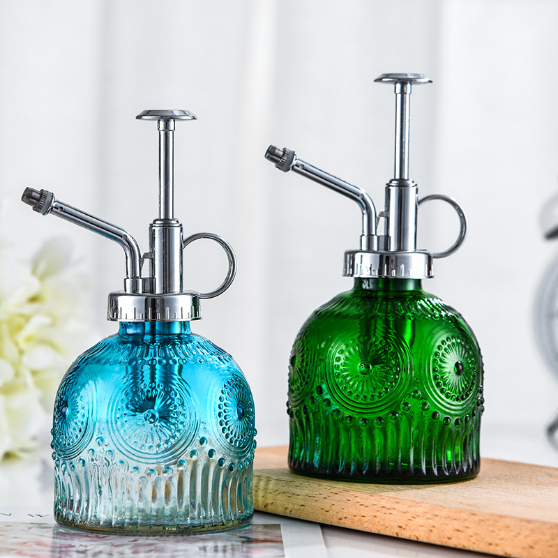 新款浮雕麻点玻璃喷壶园艺家用洒水喷雾器 洒水壶 绿植浇水喷洒壶