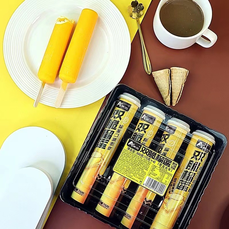 奥雪2024年新品 双脆榴莲雪糕 榴莲口味脆皮雪糕冰淇淋-阿里巴巴