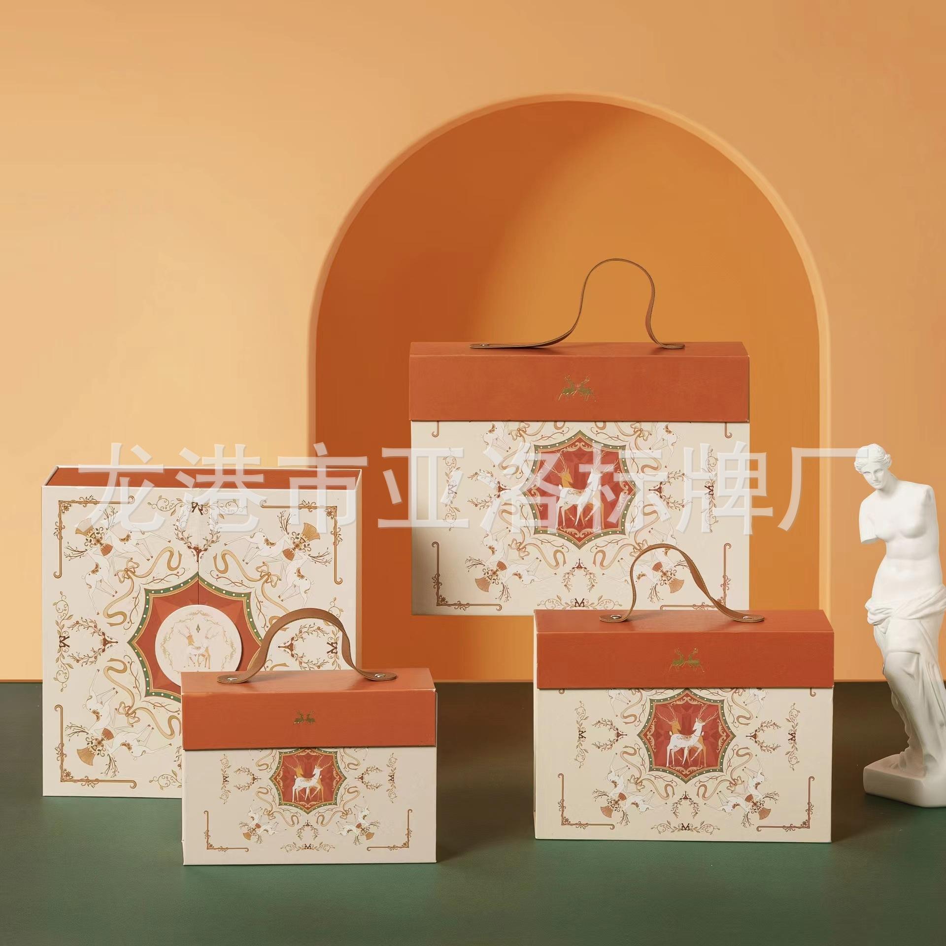 橙色伴手礼ins高档创意手提喜糖盒子伴娘伴手礼结婚礼物盒包装盒