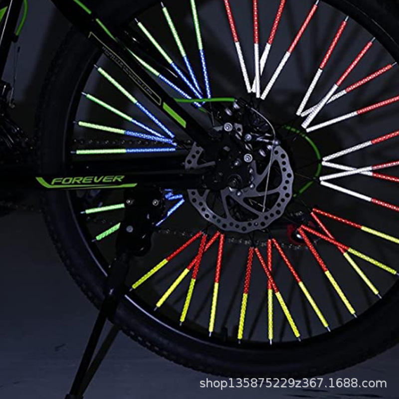 山地自行车反光辐条 钢丝反光卡扣警示条 死飞单车装备反光灰色条