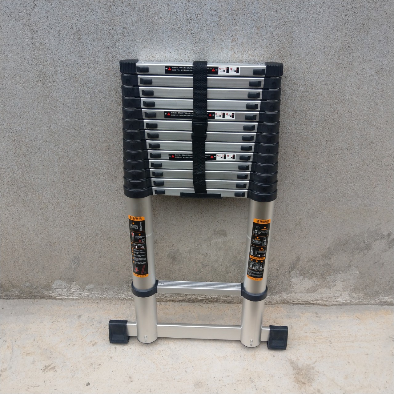 德标款伸缩梯子铝合金加厚竹节节升降收缩梯子抽拉直梯便携工程梯