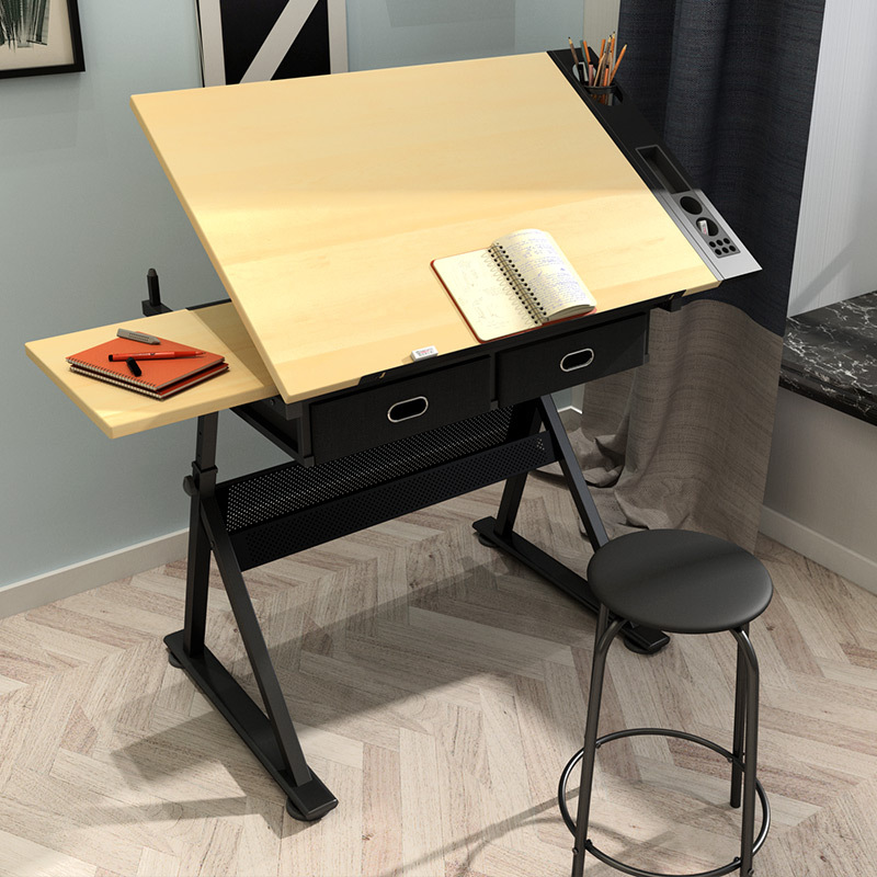 美术绘图桌升降中学生绘画图纸美术绘图制图画桌工作台画图桌子