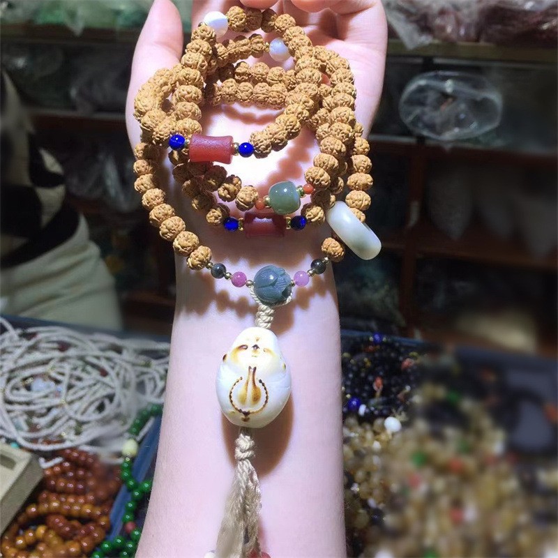 Live Broadcast Supply Wholesale Nepal Jingang Pipal Tree Seed Bracelet Collectables-Autograph Rosary Tibetan Ethnic Style Bracelet Female Accessories