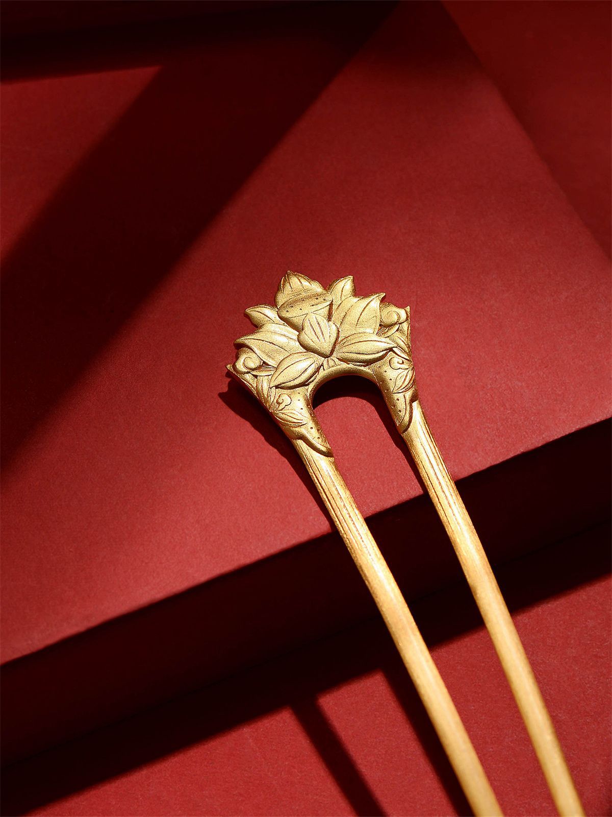 1495发簪唐代银鎏金莲花发钗古法金錾刻汉服首饰翎花镜设计-阿里巴巴