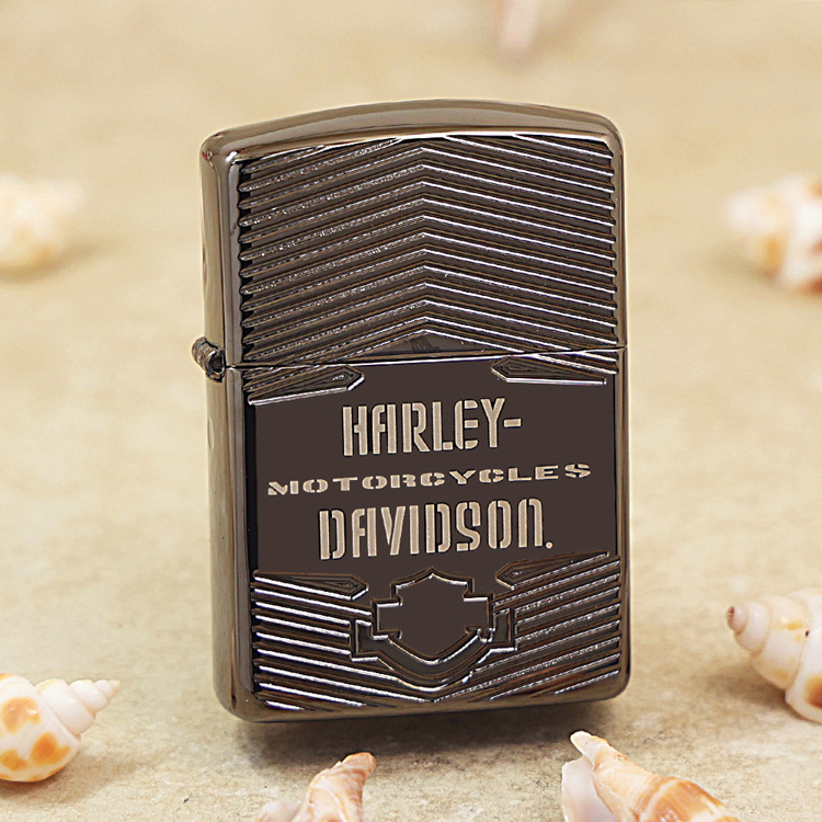 zippo打火机29165哈雷商标盔甲厚壳黑冰-阿里巴巴