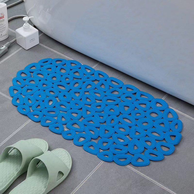 Space Stone Oval Bathroom Non-Slip Mat Shower Mat Bathtub Mat Simple and Light Luxury Super Strong Adsorption PVC Pad