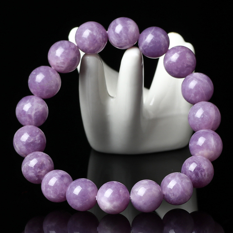 天然丁香紫紫云母手链女款 细腻高瓷 紫丁香色泽手串饰品 送证书