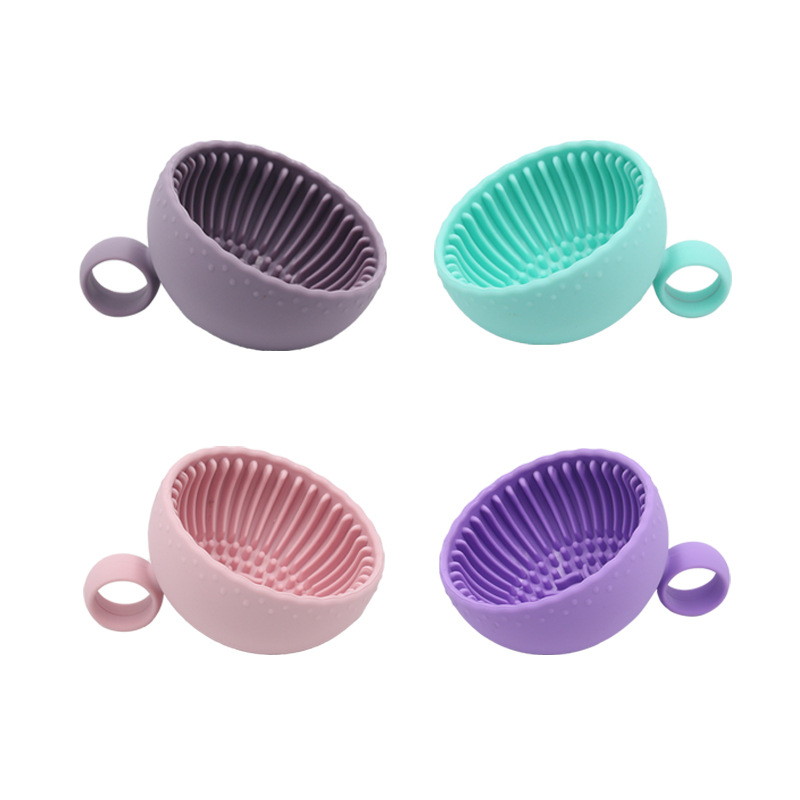 New Silica Gel Scrubbing Bowl Makeup Brush Cleaning Bowl Beauty Cleaning Tools Creative Small Balls Washing Bowl Cleaning Pad