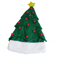 2024年新款创意圣诞帽子圣诞树无纺布毛绒圣诞节用品批发来图订作