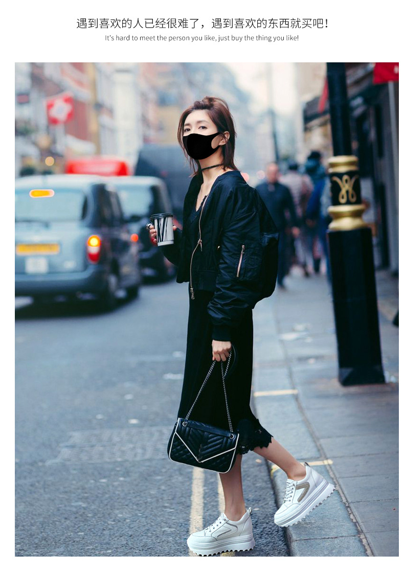 松糕小白鞋女2021秋季新款潮真皮内增高百搭休闲运动跑步单鞋子女