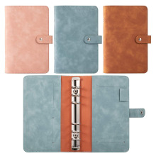 A5 PU Leather Binder Cover,Refillable 6 Ring Notebook for A5