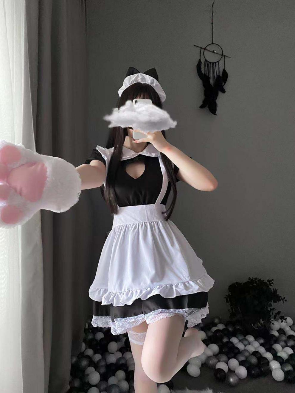 甜美纯欲女仆装情趣内衣 cos角色扮演诱惑蕾丝性感爱心猫咪女佣装