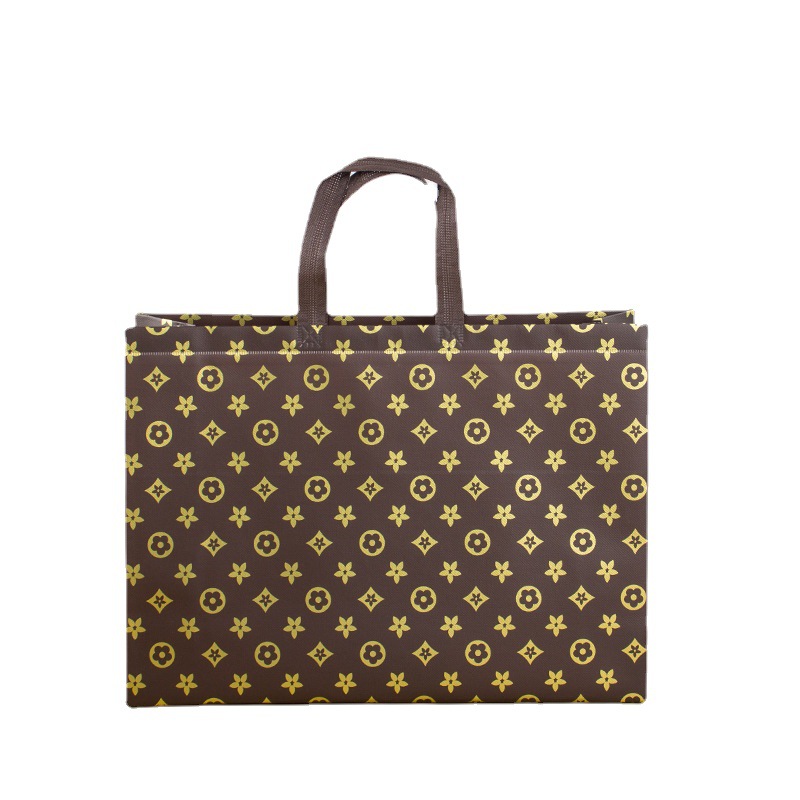 Laminated Non-Woven Bag Spot Advertising Non-Woven Handbag Printed Logo Clothing Shoe Box Fashion Portable Packing Bag