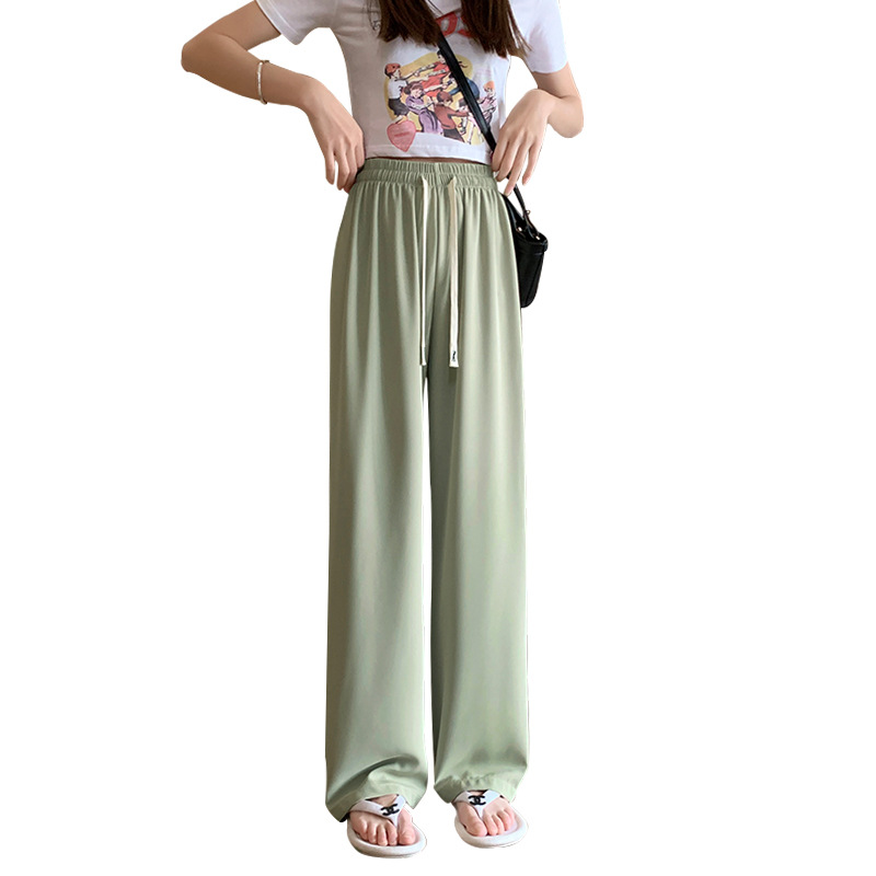 Women's Wide-Leg Pants 2024 Summer New Casual Suit Pants Women's Loose Draping All-Match Straight Mop Pants for Women
