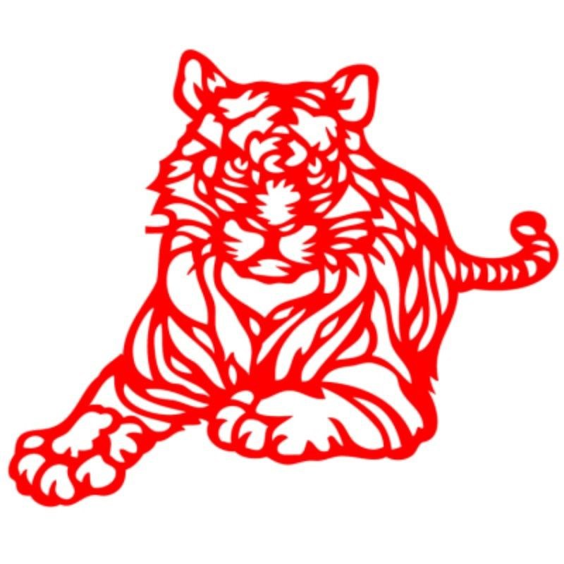 动物剪纸老虎剪纸窗花特色手工艺品剪纸画家居装饰画玻璃贴生