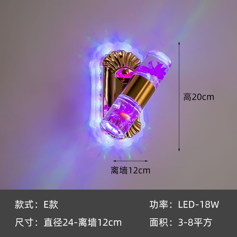 Bedside Wall Lamp Hotel Club European and American Style Creative Crystal LED Light Bedroom Living Room Background Wall Stair Wall Lamp