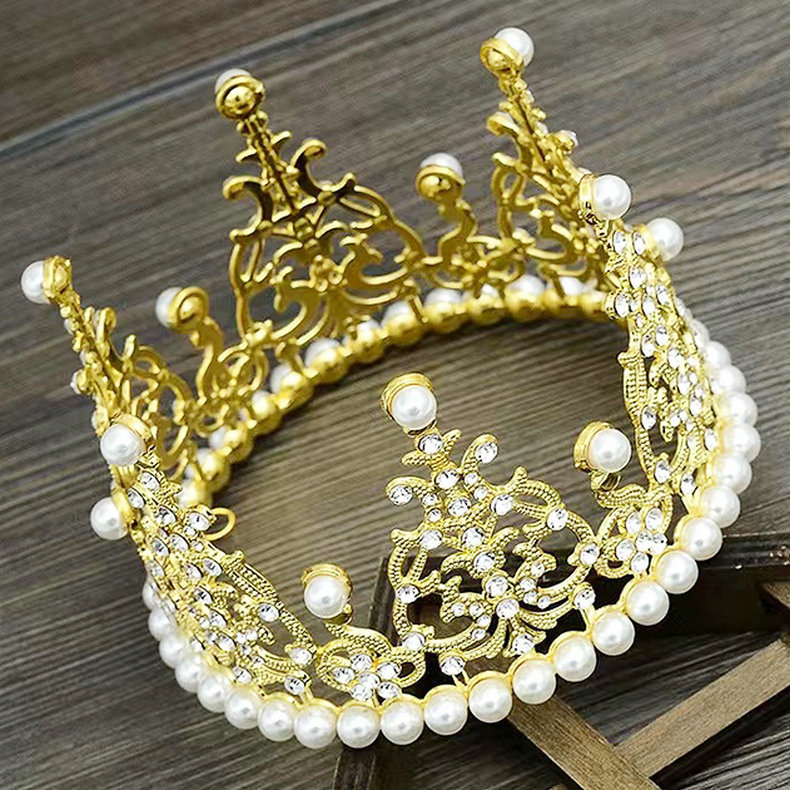 Birthday Cake Crown Decoration Decoration Bridal Crown Hairware Princess Crown Pearl Small Crown Decoration