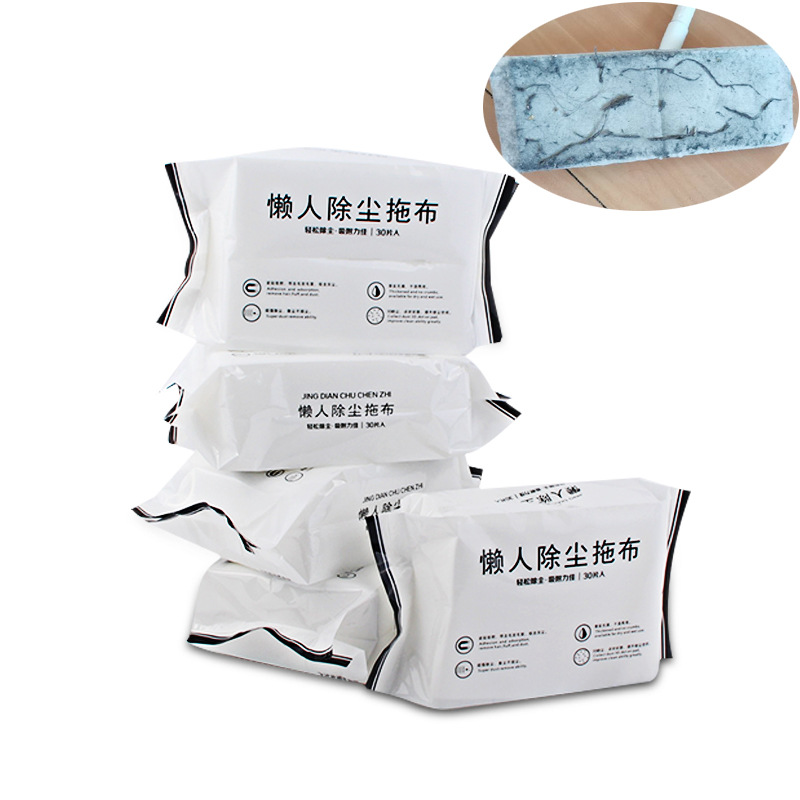 Static Dust-Removal Paper Disposable Mop Replacement Cloth Floor Dust-Absorbing Sticky Wet and Dry Non-Woven Fabric Floor Mopping Paper