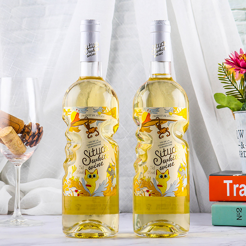 法国进口干白葡萄酒天使之手握瓶冰镇女士甜型酒批发代发直播达人