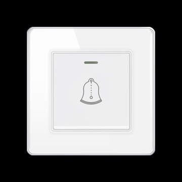 fiko墙壁86型暗装开关插一位自复位门铃响铃开关有线门铃按钮面板