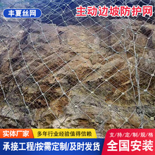 主动边坡防护网柔性钢丝绳山体滑坡落石拦截固土勾花网喷播被动网