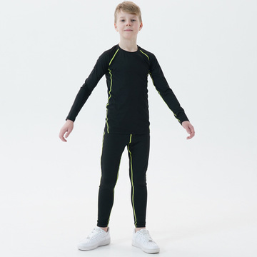 儿童运动速干衣吸湿排汗时尚款式足球篮球训练打底服 体能训练服