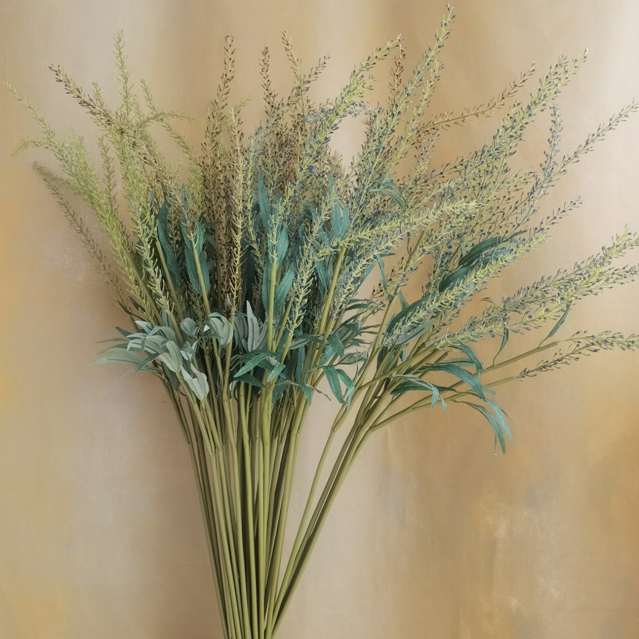 仿真植物金丝草黄毛草鼠尾草北欧森系家居样板间酒店装饰境外叶材