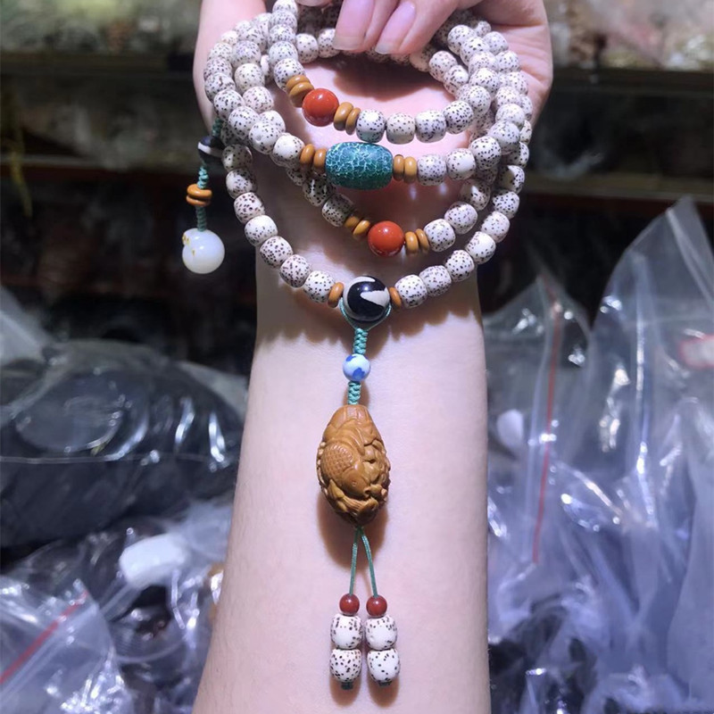 Live Broadcast Supply Wholesale Original Ecological Gold Seed Xingyue Bodhi Bracelet Ethnic Style Cultural Artifact Prayer Beads Bracelet Necklace