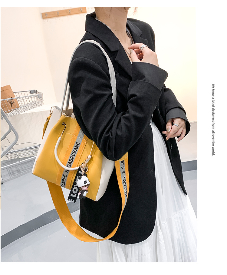 Foreign Trade Popular Textured Women's Bag 2021 Fashionable Ribbon Shoulder Bag Fashionable All-Match Messenger Bag Casual Handbag