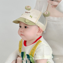 夏季婴儿帽子薄款宝宝鸭舌网帽可爱小青蛙婴幼儿棒球帽防晒遮阳帽