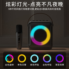 新款RK01蓝牙音箱麦克风话筒音响一体组合便携式家用K歌带麦音响