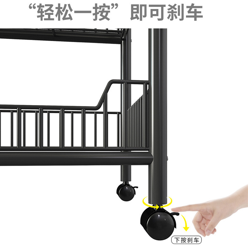 Kitchen Storage Rack Multilayer Storage Punch-Free Mobile Sundries Rack Floor Microwave Oven Bathroom Sundries Rack Storage Rack