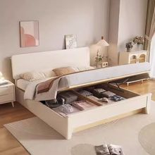 实木床1.2米单人床现代简约1.8米床轻奢1.5米大床家用主卧储物床