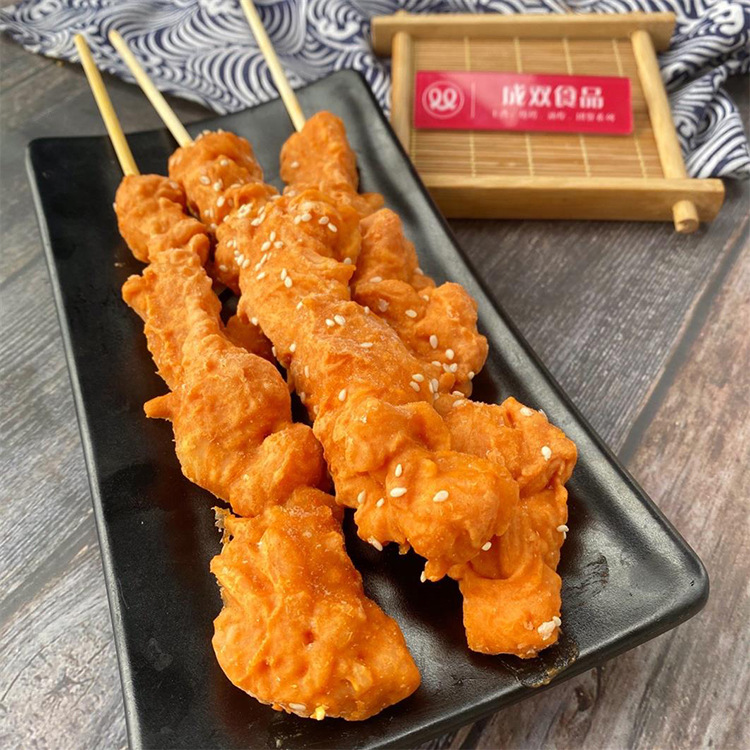 德邻芝香肉串油炸小吃腌制炸串食材冷冻半成品批发烧烤油炸大肉串