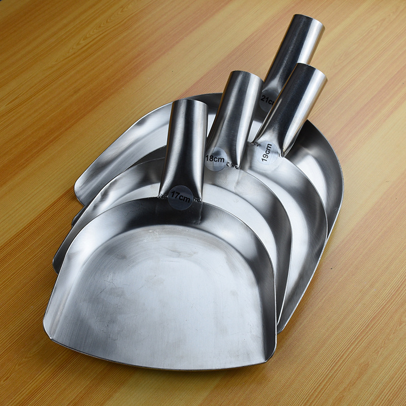 不锈钢大铲头 磨砂锅铲头 木柄大锅铲 加厚大号食堂餐厅烹饪铲