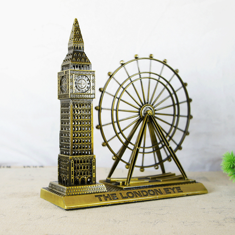 Special Offer British Style Ferris Wheel Big Ben Combination Metal Crafts Model Creative Home Decoration Ornaments