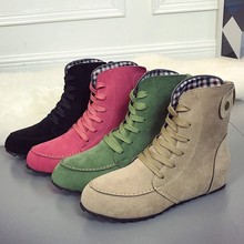 women boots student flat shoe lady ankle boot plus size40-44