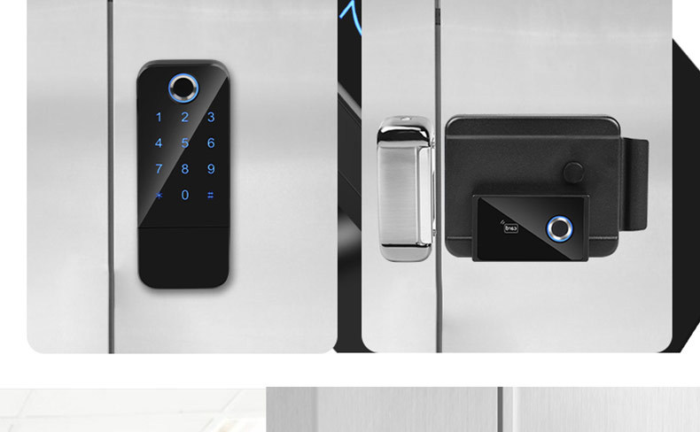 庭院门防雨指纹锁户外大门双面密码锁铁艺门室外院子门智能锁