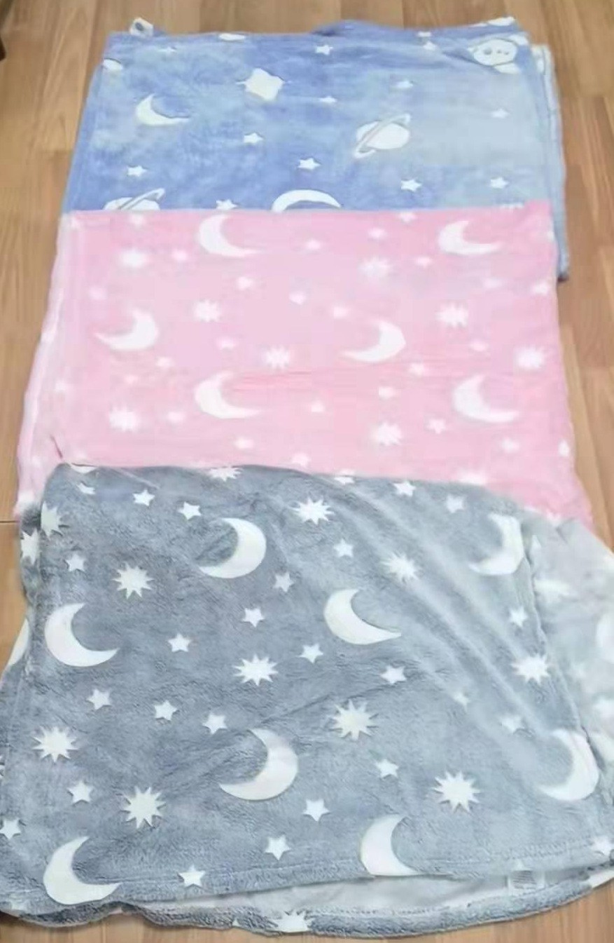 Wholesale Blanket Flannel Luminous Blanket Children's Blanket Sofa Air Conditioning Blanket Starry Blanket Bedroom Living Room Rug Cover Blanket