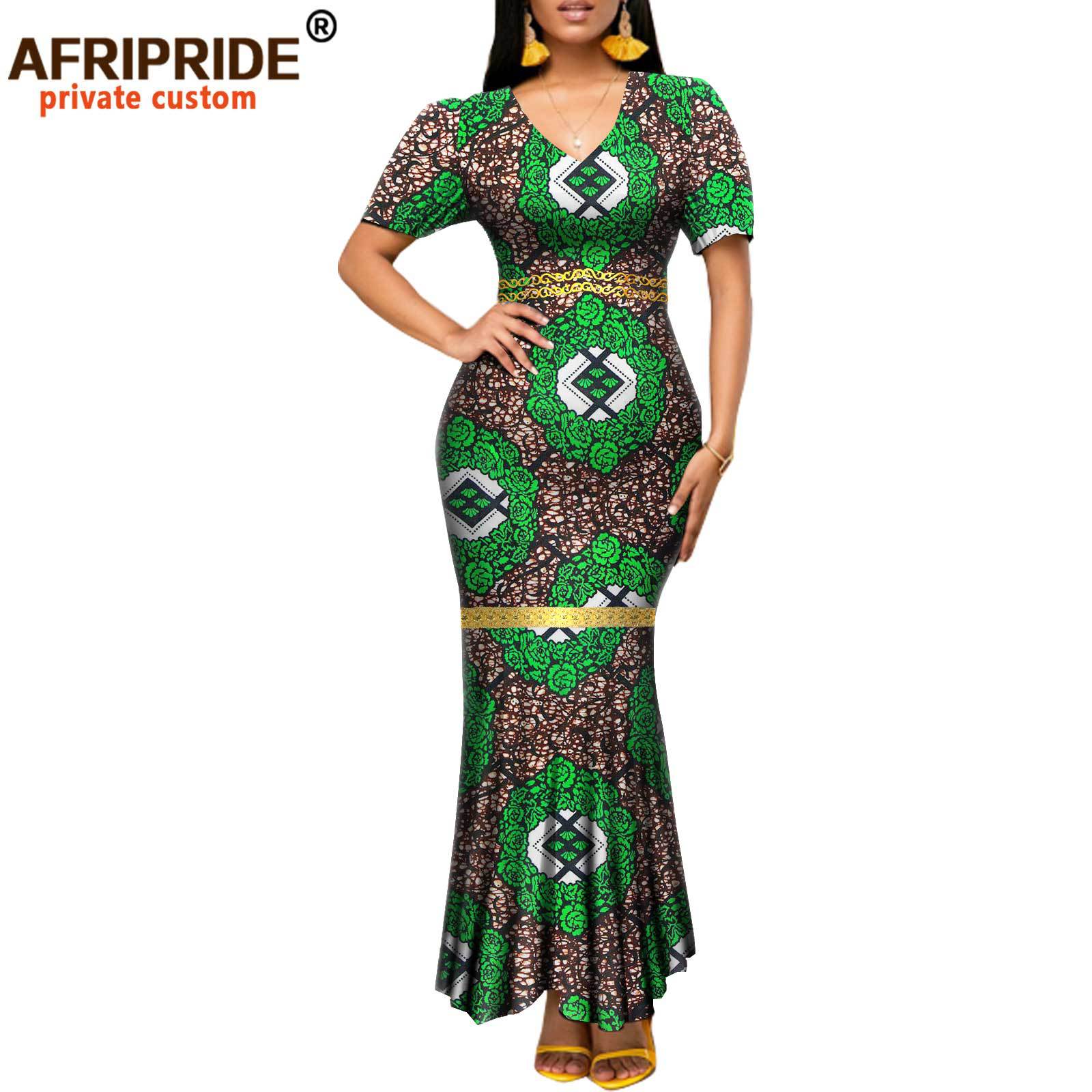 Foreign Trade Africa Duplex Printing Cotton Batik Fashion Large Size Women's Dress Afripride 2125025