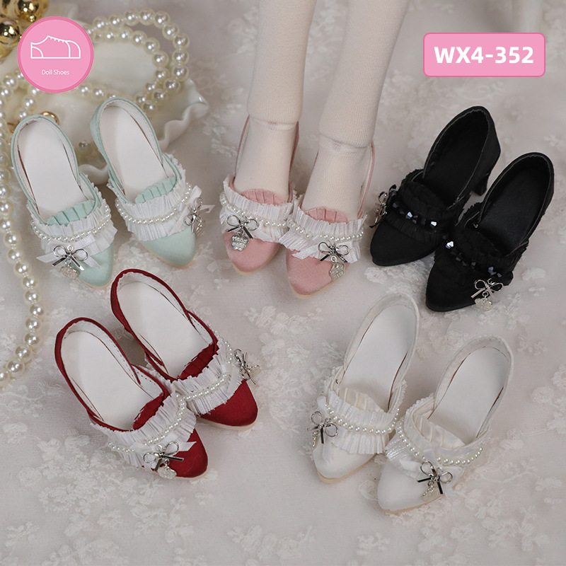 正版4分bjd娃鞋多色可选蝴蝶结白薇高跟脚树脂娃鞋手工自制原创女