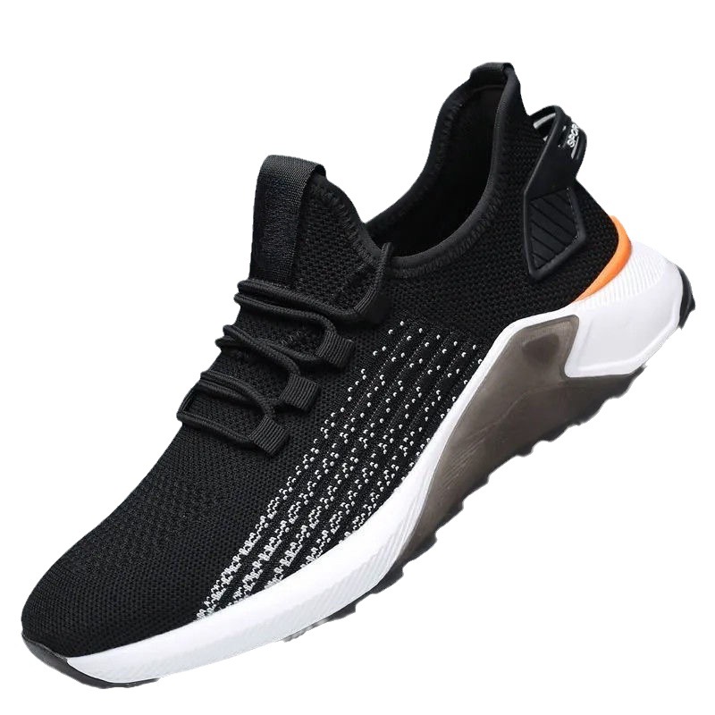 New [Factory Wholesale] Men's Casual Sneaker Flyknit Shoes Non-Slip Wear-Resistant Comfortable Men's Breathable Shoes Tide